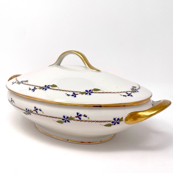 TV Tressemanes & Vogt Limoges France Stern Brothers Oval Covered Vegetable Dish - Picture 3 of 11